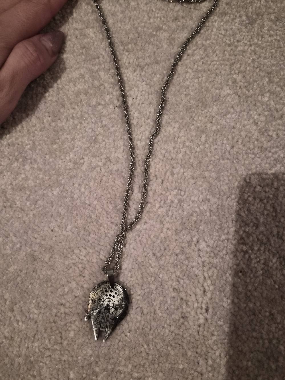Silver Millennium Falcon Pendant Necklace - Star Wars